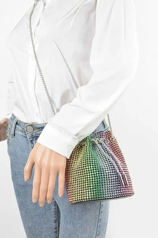 Oversize Rhinestone Iconic Bucket Bag LA Jewelry Plaza