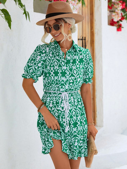 Women Print Button Down Jumpsuit