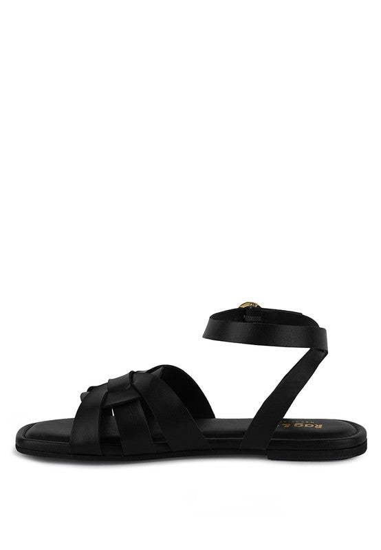 ASHTON Flat Ankle Strap Sandals