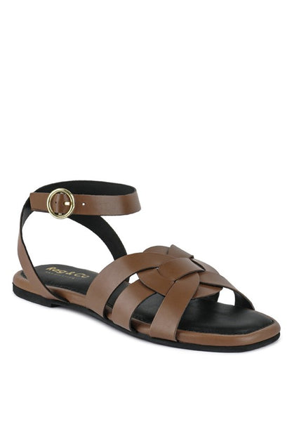 ASHTON Flat Ankle Strap Sandals