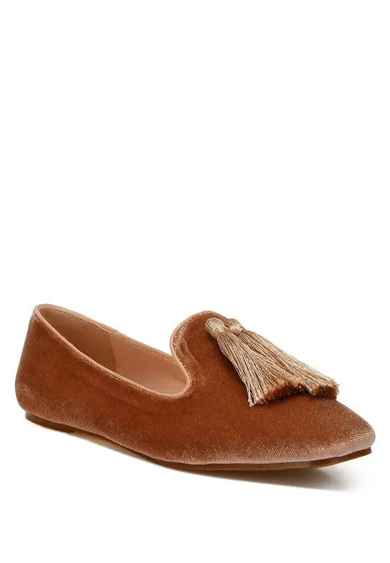 Tromso Iconic Tassel Detail Velvet Loafers Rag Company