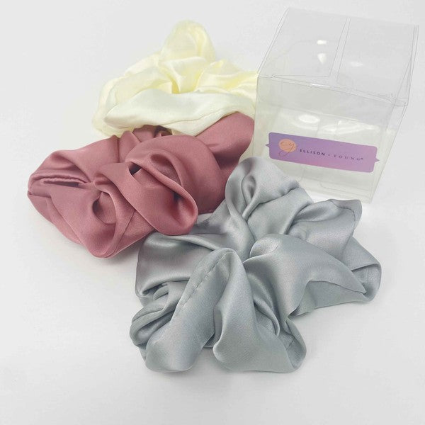 Soft And Full Satin Scrunch Set Of 3