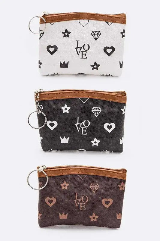 LOVE Coin Pouch Key Ring Set LA Jewelry Plaza