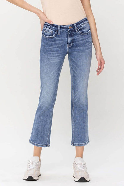 Mid Rise Kick Flare Jeans