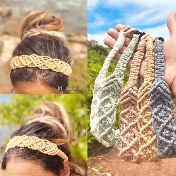 N E W C O L O R S Boho crochet elastic head wrap