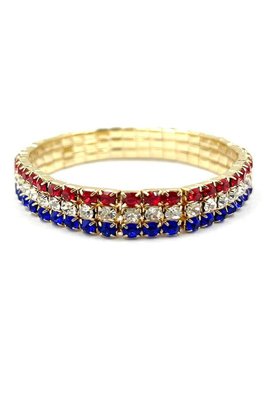 Americana Stretch Rhinestone Bracelet