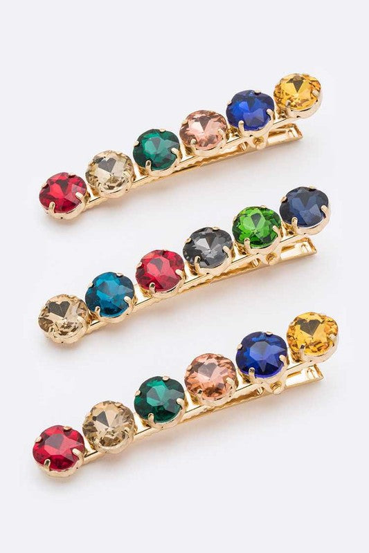 Mix Color Crystal Alligator Clip Set