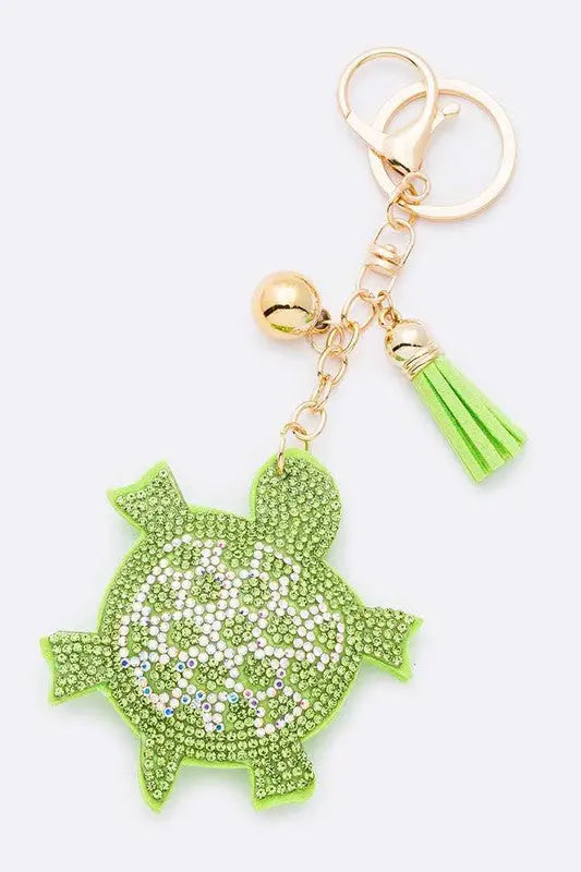 Green Turtle Crystal Iconic Key Chain LA Jewelry Plaza