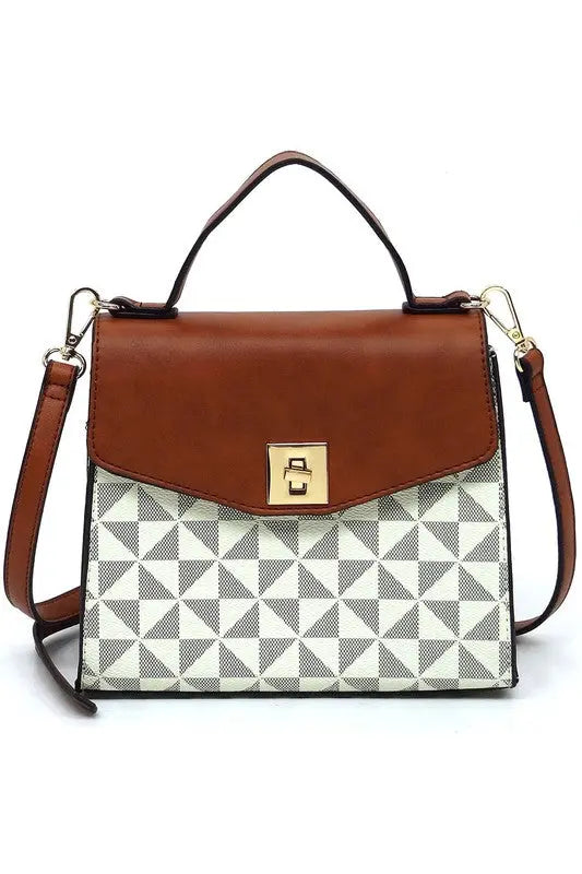 PM Monogram Twist Lock Flap Satchel Fashion World