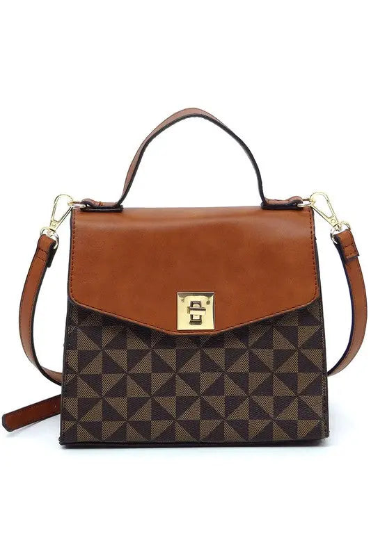 PM Monogram Twist Lock Flap Satchel Fashion World