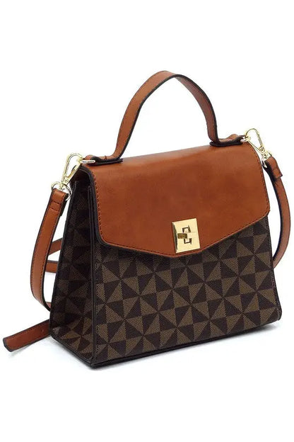 PM Monogram Twist Lock Flap Satchel Fashion World