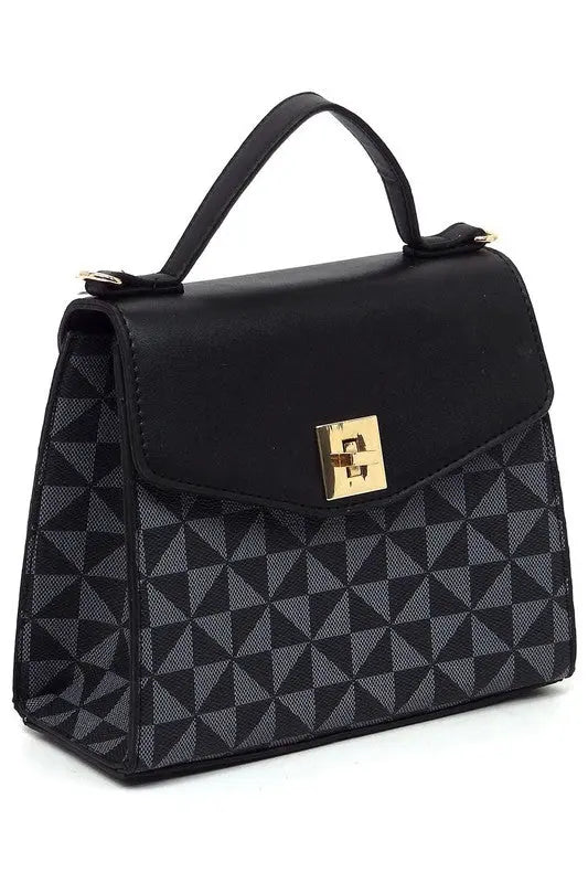 PM Monogram Twist Lock Flap Satchel Fashion World