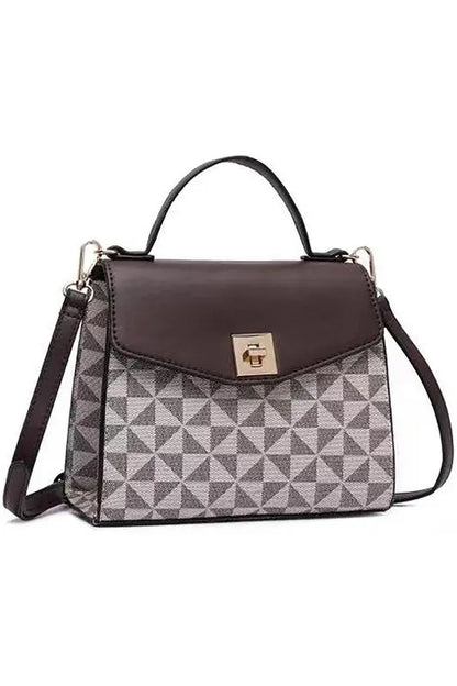 PM Monogram Twist Lock Flap Satchel Fashion World