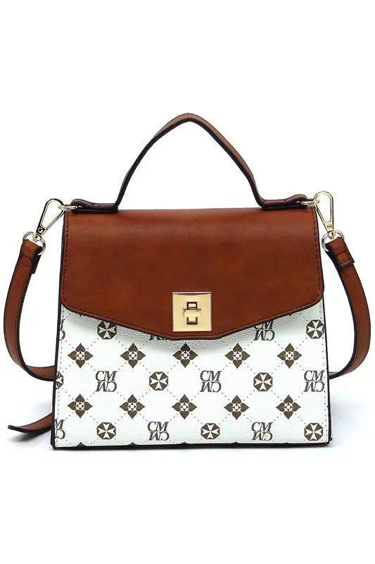 CM Monogram Twist Lock Flap Satchel Fashion World