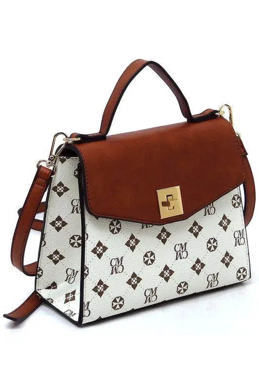 CM Monogram Twist Lock Flap Satchel Fashion World