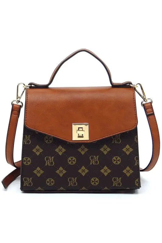 CM Monogram Twist Lock Flap Satchel Fashion World