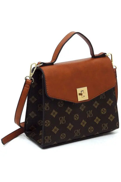 CM Monogram Twist Lock Flap Satchel Fashion World