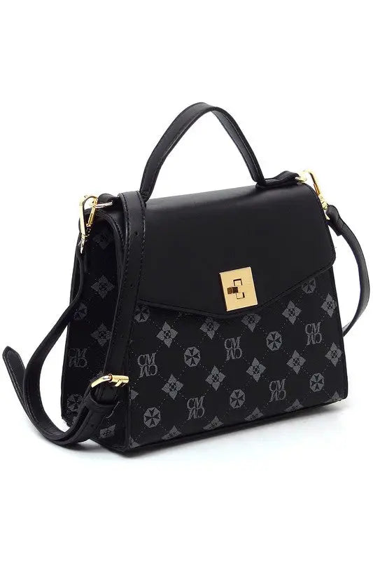 CM Monogram Twist Lock Flap Satchel Fashion World