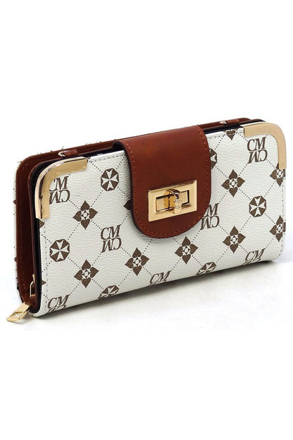 CM Monogram Turn Lock Crossbody Wallet