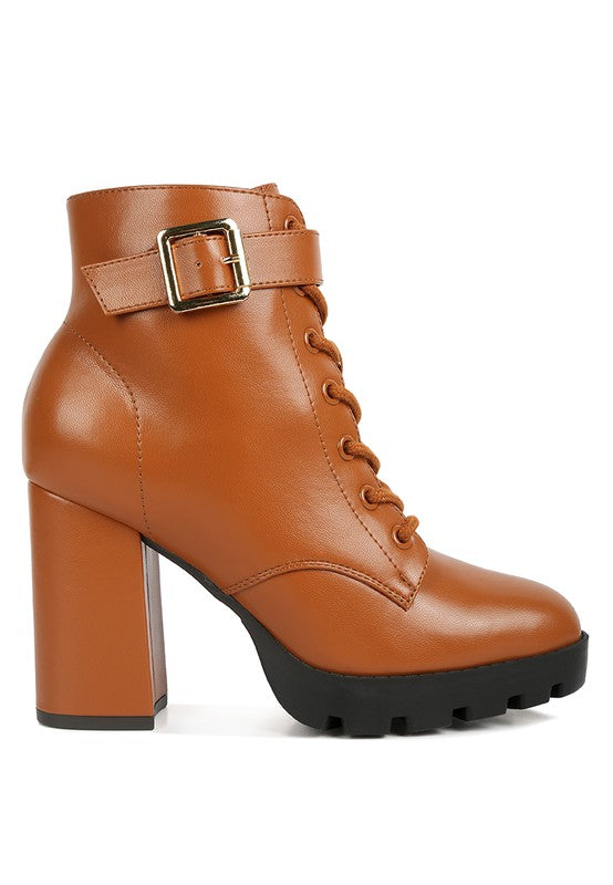 Grahams Faux Leather Lace Up Boots