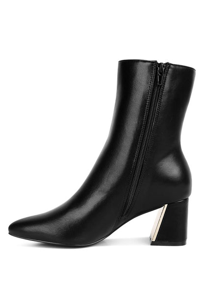 Kaira Metallic Accent Heel High Ankle Boots