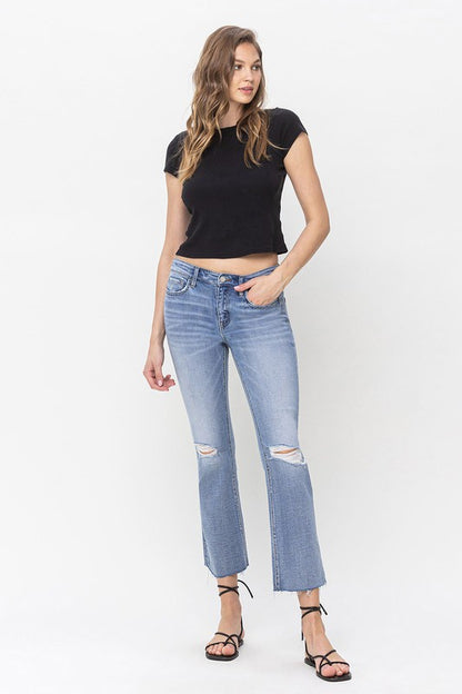 Mid Rise Kick Flare Jeans