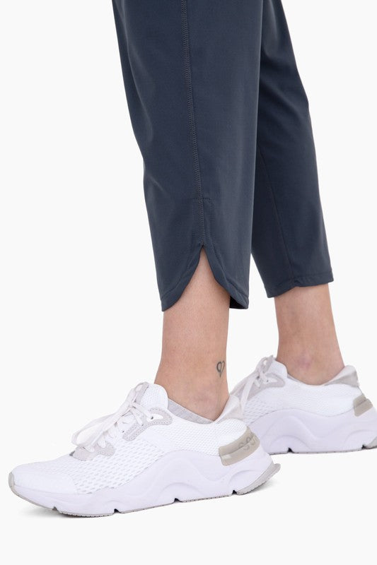 Athleisure Joggers with Curved Notch Hem