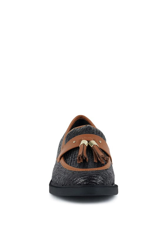 Foxford Tassle Detail Raffia Loafers