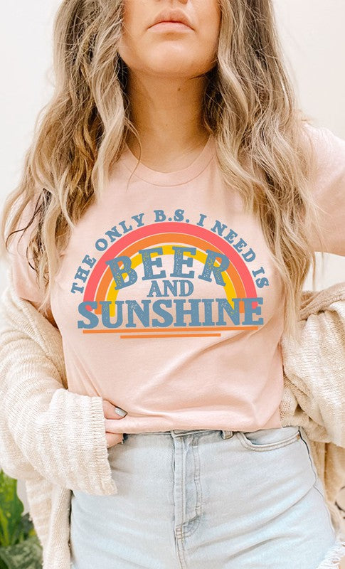 Beer and Sunshine Rainbow Graphic Tee PLUS