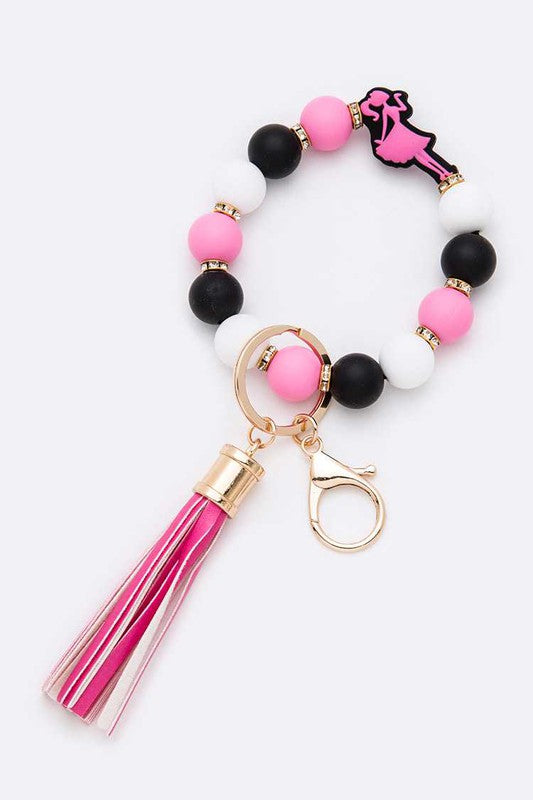 Pretty Lady Silicon Beaded Bracelet Key Chain