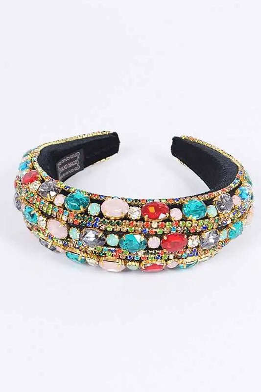 Iconic Mix Crystal Puffy Statement Headband - Affluza