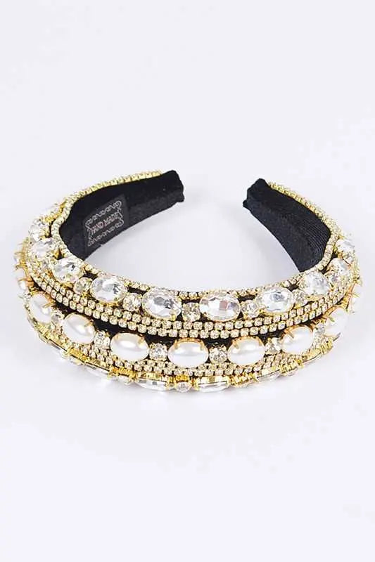 Iconic Mix Crystal Puffy Statement Headband - Affluza