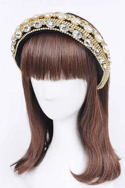 Iconic Mix Crystal Puffy Statement Headband - Affluza