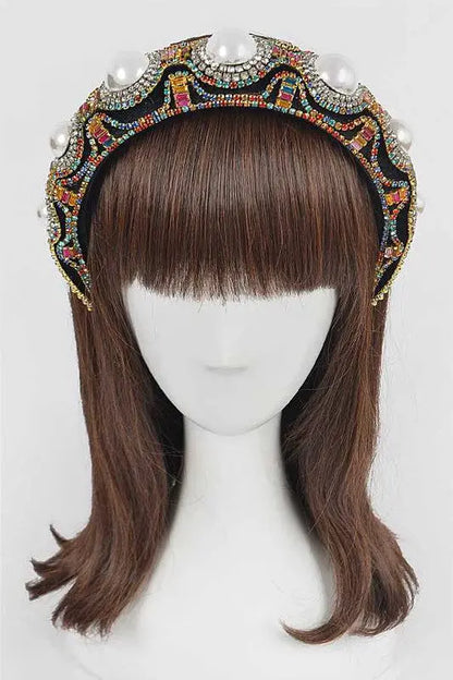 Pearl Accent Iconic Full Stone Headband AFFLUZA.COM