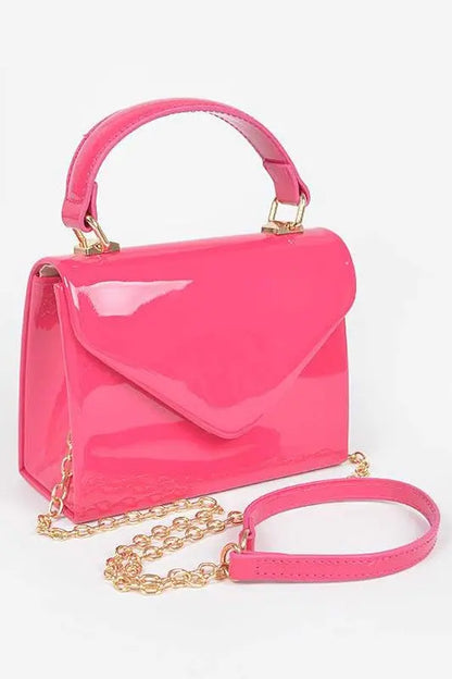 Patent Leather Top Handle Swing Bag