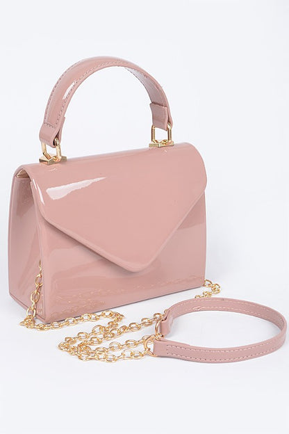 Patent Leather Top Handle Swing Bag