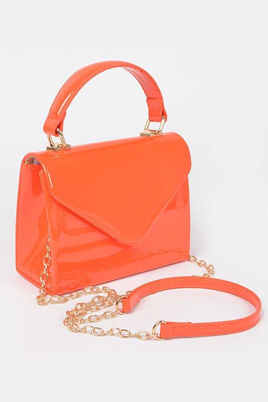 Patent Leather Top Handle Swing Bag