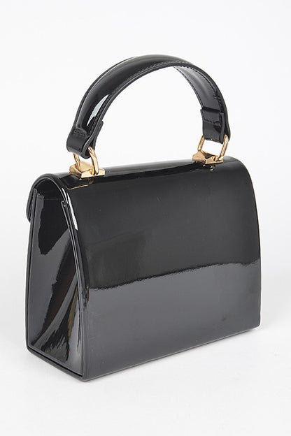 Patent Leather Top Handle Swing Bag