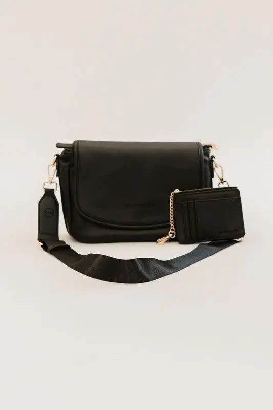 SIGNATURE CROSSBODY SHOULDER BAG WITH CARD WALLET Modern + Chic