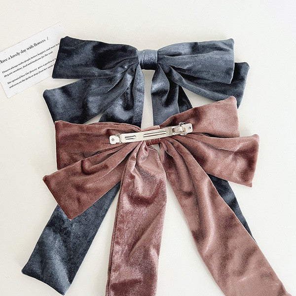 Clip Velvet Long Barrette Hair Bows