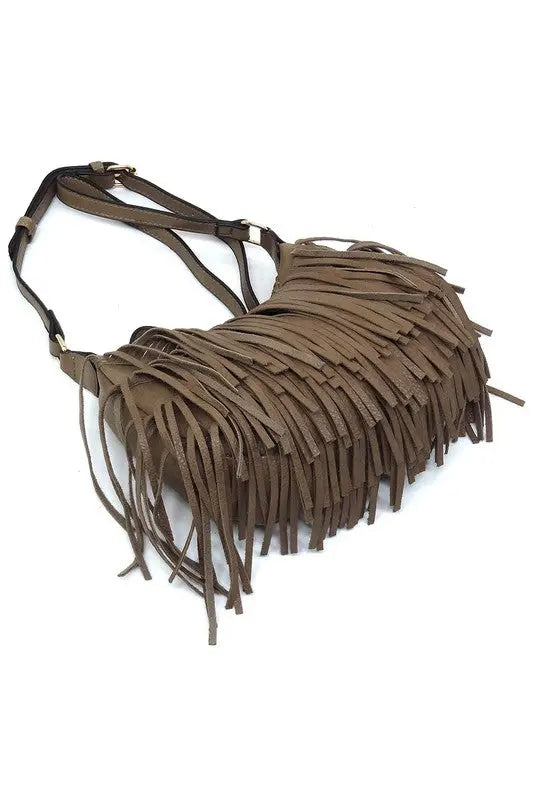 Fringe Hobo Crossbody Bag Fashion World