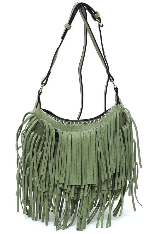 Fringe Hobo Crossbody Bag Fashion World