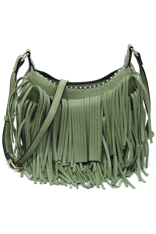 Fringe Hobo Crossbody Bag Fashion World