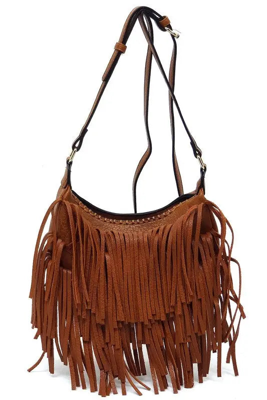 Fringe Hobo Crossbody Bag Fashion World