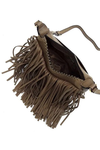 Fringe Hobo Crossbody Bag Fashion World