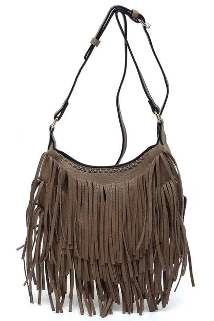 Fringe Hobo Crossbody Bag Fashion World