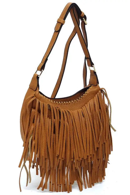 Fringe Hobo Crossbody Bag Fashion World