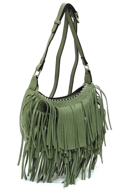 Fringe Hobo Crossbody Bag Fashion World