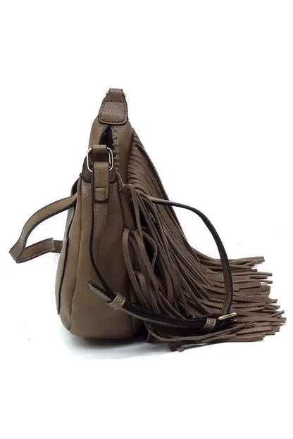 Fringe Hobo Crossbody Bag Fashion World