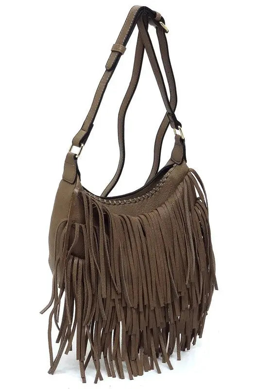 Fringe Hobo Crossbody Bag Fashion World